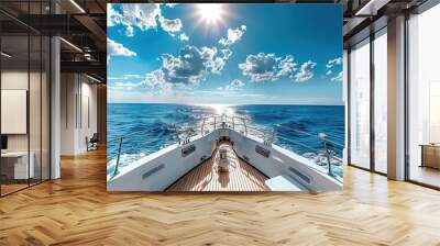 Yacht Sailing on a Sunny Day Wall mural