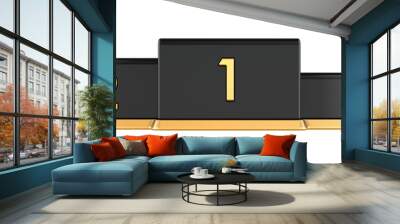 Empty Winners Podium. 1, 2, 3 places. 3D rendering isolated on transparent background Wall mural