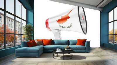 Megaphone with Cypriot flag, 3D rendering Wall mural