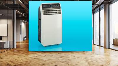 Portable Air Conditioner, 3D rendering on blue backdrop Wall mural