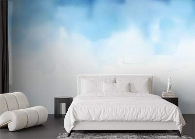 Blue Watercolor background wallpaper. Transparent overlay	
 Wall mural