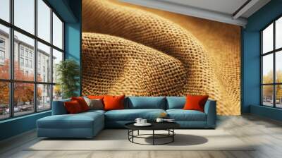 Close Texture of Brown Knit Fabric Wall mural