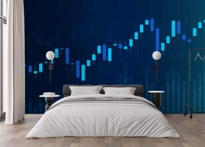 Stock market graph background. Concept of business investment. Stock future trading.Trend of graph.Economy vector design Wall mural