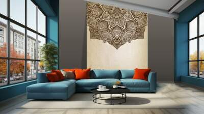 grunge paper card with circular pattern Wall mural