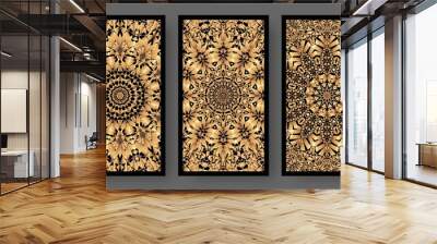 Tarot cards back set with golden pattern Wall mural