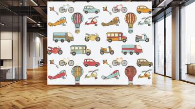 transport kids seamless pattern Wall mural