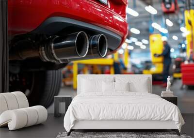 Clean and Organized Automotive Workshop Interior Wall mural