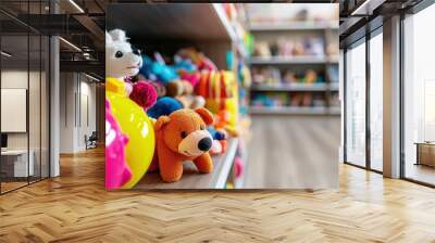 Colorful Pet Supplies in Aisle of Store Wall mural