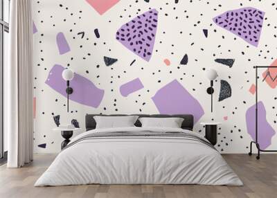 baby purple memphis pattern Wall mural