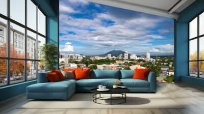 Wide shot of Angeles City and Mt. Arayat - Pampanga, Luzon, Philippines Wall mural