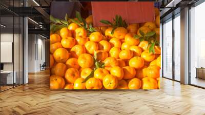 Organic fresh orange fruit for good health and background Wall mural