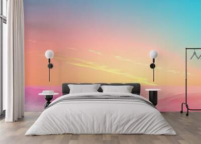 A beautiful sky with a pink and blue sunset Wall mural