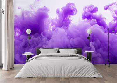 Abstract purple smoke swirls create a mystical and vibrant atmosphere. Wall mural