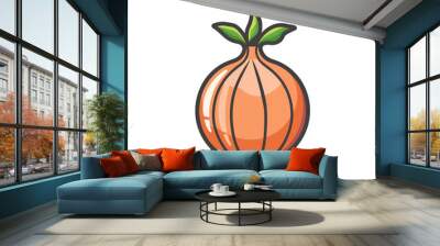 A Single Graphic Icon Onion with a Transparent Background PNG Wall mural