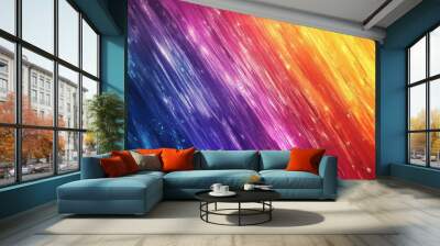 Vibrant abstract background with dynamic streaks of colors ranging from deep blue to fiery orange and purple. Wall mural