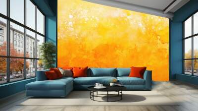 Vibrant yellow abstract artwork radiating warmth and positivity. Wall mural