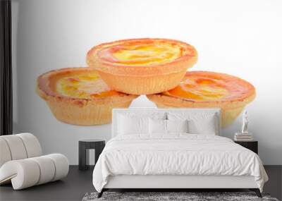 Cheese Tart isolated on white background Wall mural