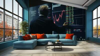 Businessman planning and strategy with data chart graph for trade stock. Wall mural