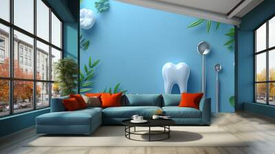 Close up tooth for dentist background concept. Dental health service. Wall mural