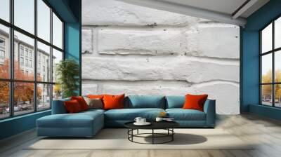 White brick wall background Wall mural