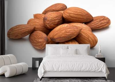 almond nuts isolated on white background close up Wall mural