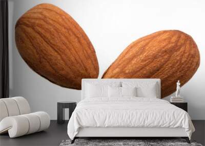 almond nuts isolated on white background close up Wall mural