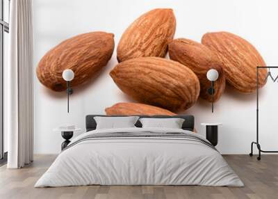 almond nuts isolated on white background close up Wall mural