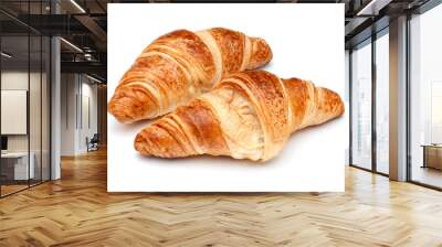 Croissant or  crescent roll isolated on white background cutout Wall mural