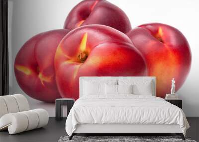 Nectarine fruit isolated on white background cutout Wall mural