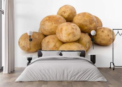 new potato tuber isolated on white background cutout Wall mural