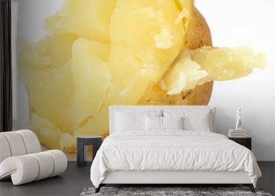 one boiled peeled potato half isolated on white background cutout Wall mural