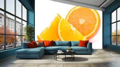 Orange fruit half and two segments or cantles Wall mural