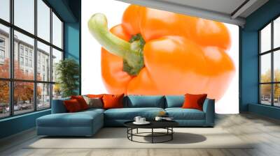 Orange sweet bell pepper isolated on white background cutout Wall mural