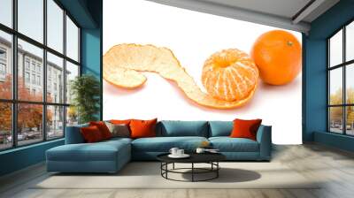 Peeled tangerine or mandarin fruit. Wall mural