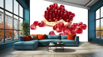 pomegranate isolated on white background Wall mural