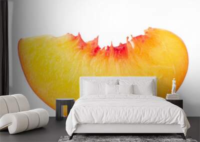 Ripe peach fruit slice Wall mural