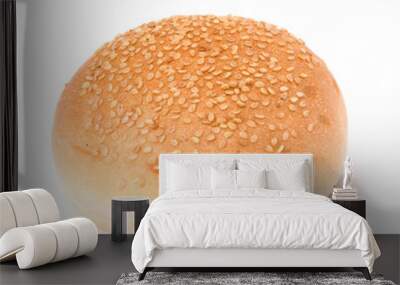 Round sandwich bun with sesame seeds Wall mural