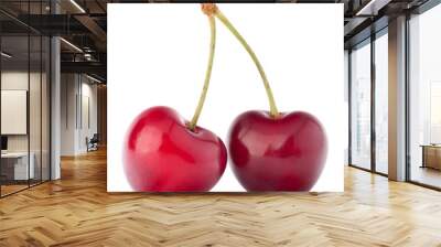 Two heart shaped cherry berries Wall mural