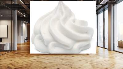 Whipped cream swirl  isolated on white background cutout Wall mural