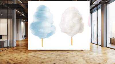 Cotton candy. Sugar clouds 3d vector icon set Wall mural