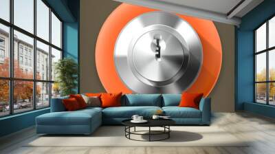 Keyhole long shadow vector icon Wall mural