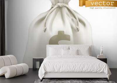 Money Bag. 3d vector icon Wall mural