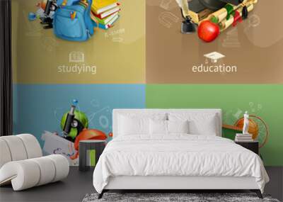 School concepts, vector set Wall mural