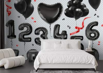 Toy balloons. Black Friday, shopping. 3d set of vector icons Wall mural