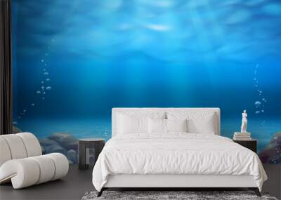 Underwater landscape. Realistic vector background Wall mural