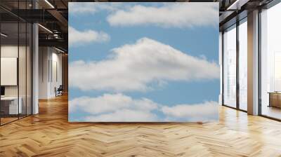 Beautiful white puffy clouds with pretty blue sky - nature background Wall mural