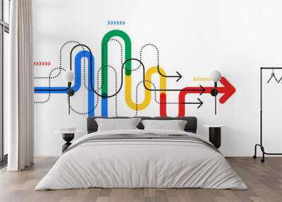 Abstract arrow direction. Technology background. High speed. Hi-tech Wall mural