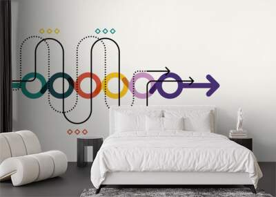 Abstract arrow direction. Technology background Wall mural