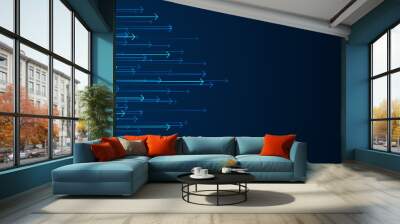 Abstract arrow direction. Technology background Wall mural