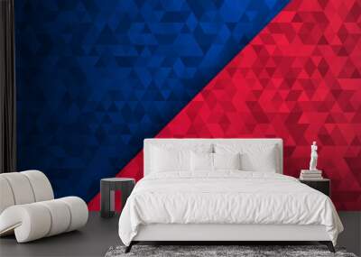 Abstract red and blue geometric background. can be used in cover design Wall mural